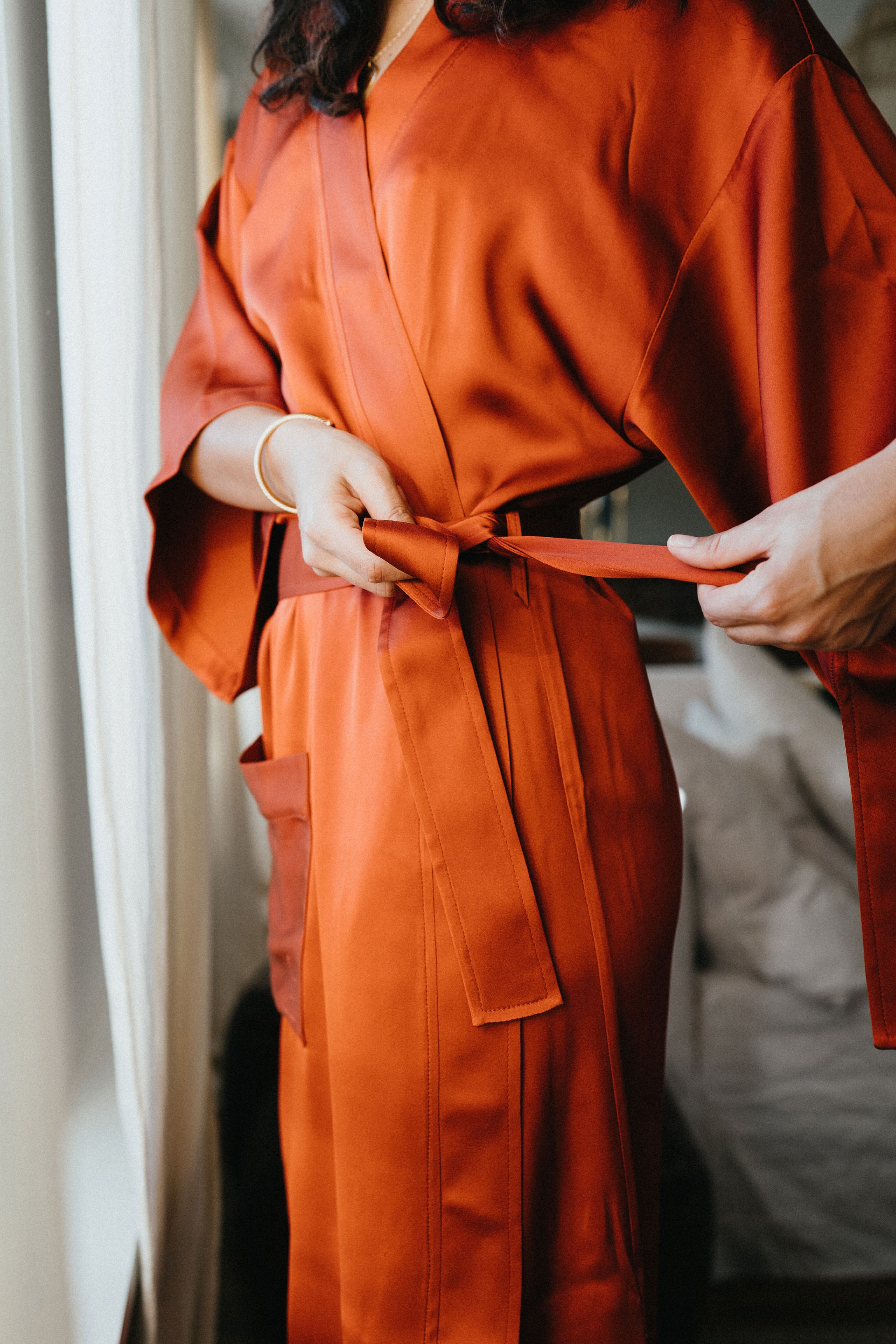 Kimono soie double face vêtement d'intérieur haut de gamme 
